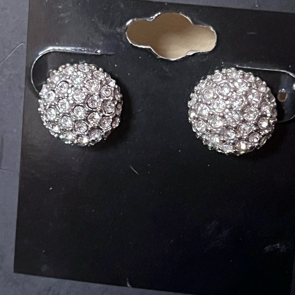New pave set CZ post earrings
